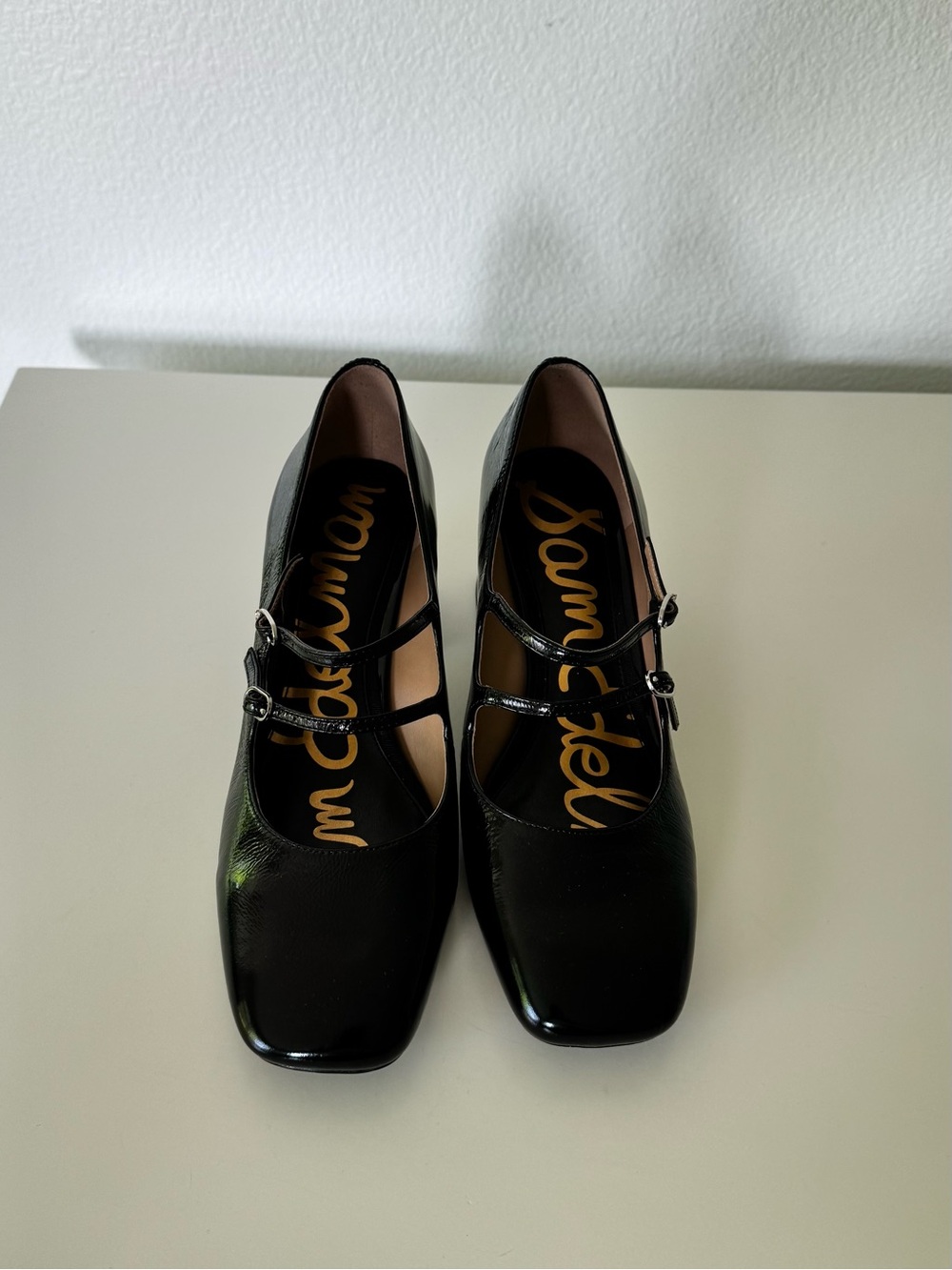 Sam Edelman Patent Double-Strap Mary Jane Block Heels Pump Shoes, 8.5 - Picture 5 of 11
